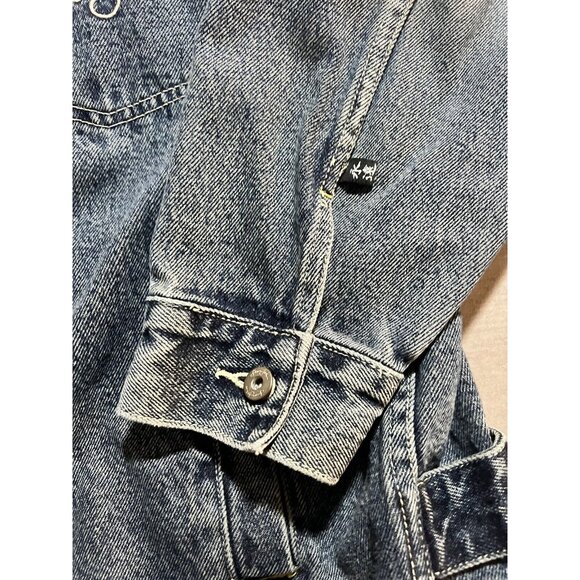 Vintage 90s Sean John Carpenter Denim Jacket Size XL Big Heavy Embroidered Rare. - Picture 2 of 14
